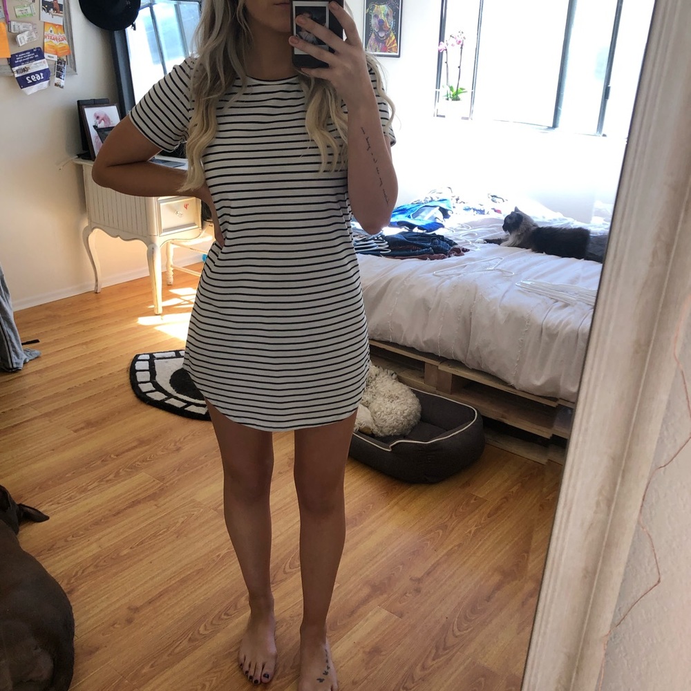 Striped T shirt dress